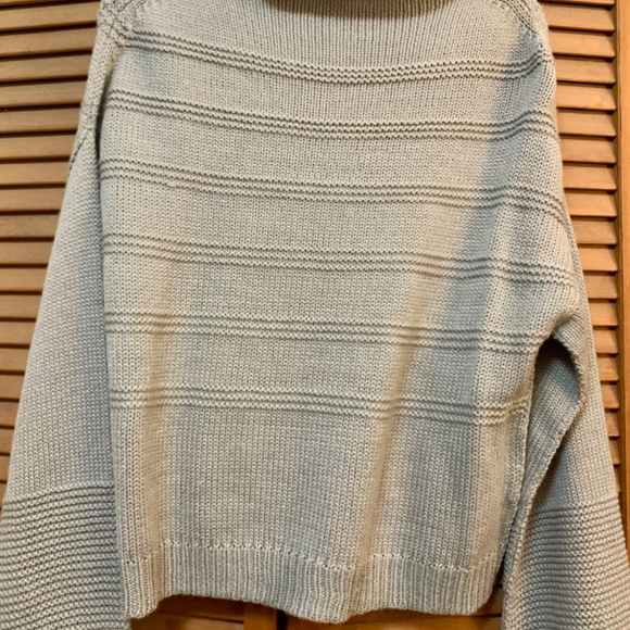 Jessica Simpson grey slouchy boho cozy ribbed knit mock neck (Connie) sweater - Picture 3 of 10